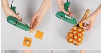 Do-it-yourself pineapple from sweets and champagne: how to make it from a bottle step by step